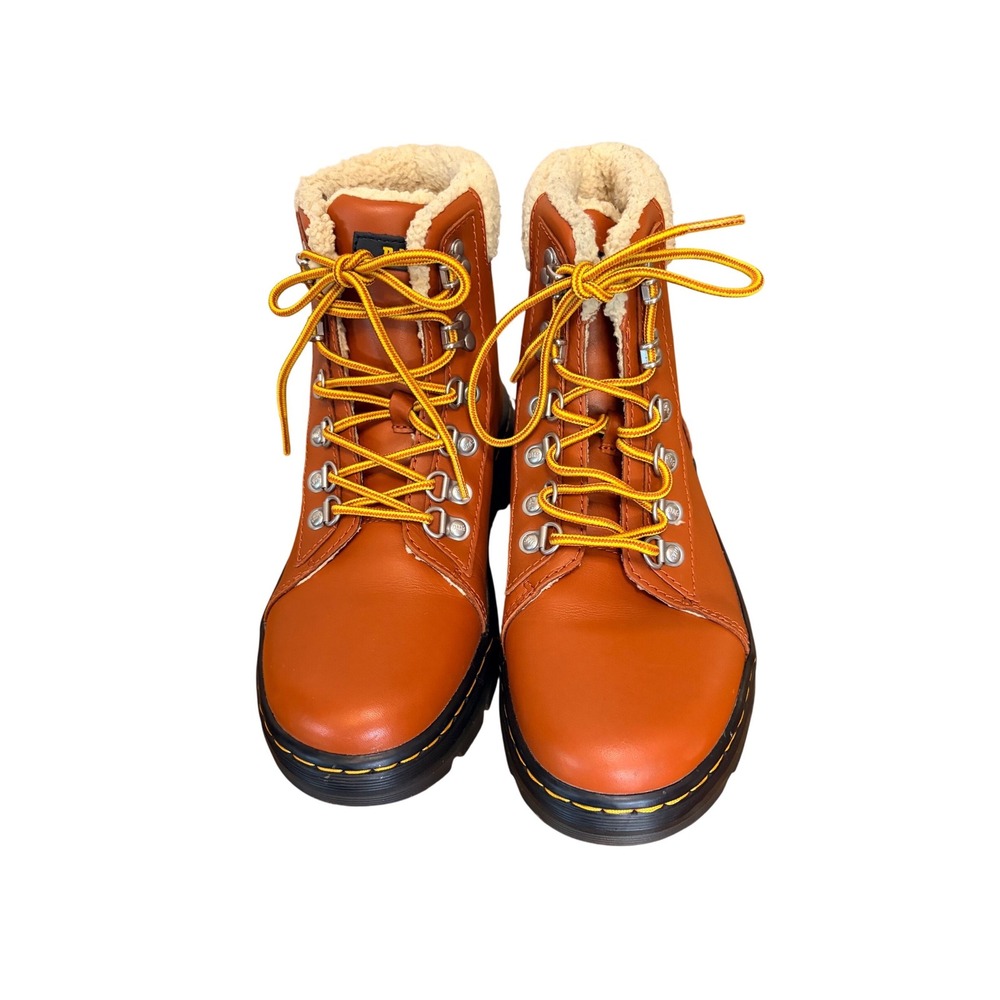 Dr. Martens Combs II Fur Lined Tan Leather Hiking Boots Womens 5‎ 26904201